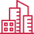 Icon showing a red office building beside stacked documents, representing filing or administration